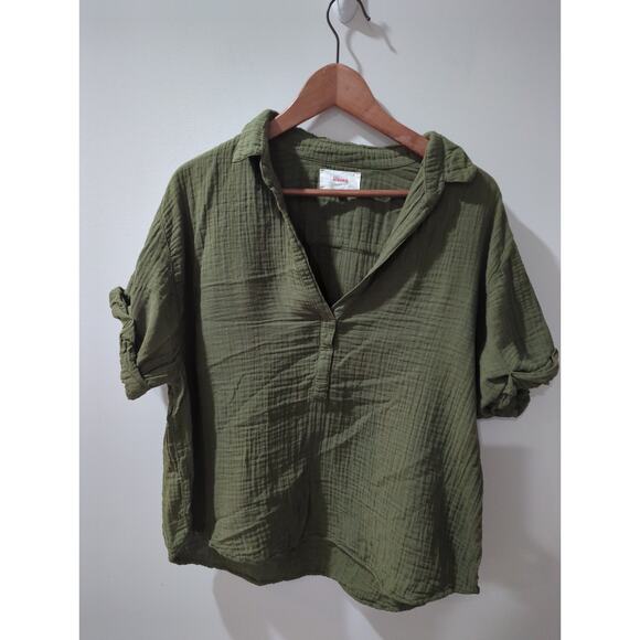 Xirena Army Green Avery Gauze Short Sleeve Top - Picture 2 of 4